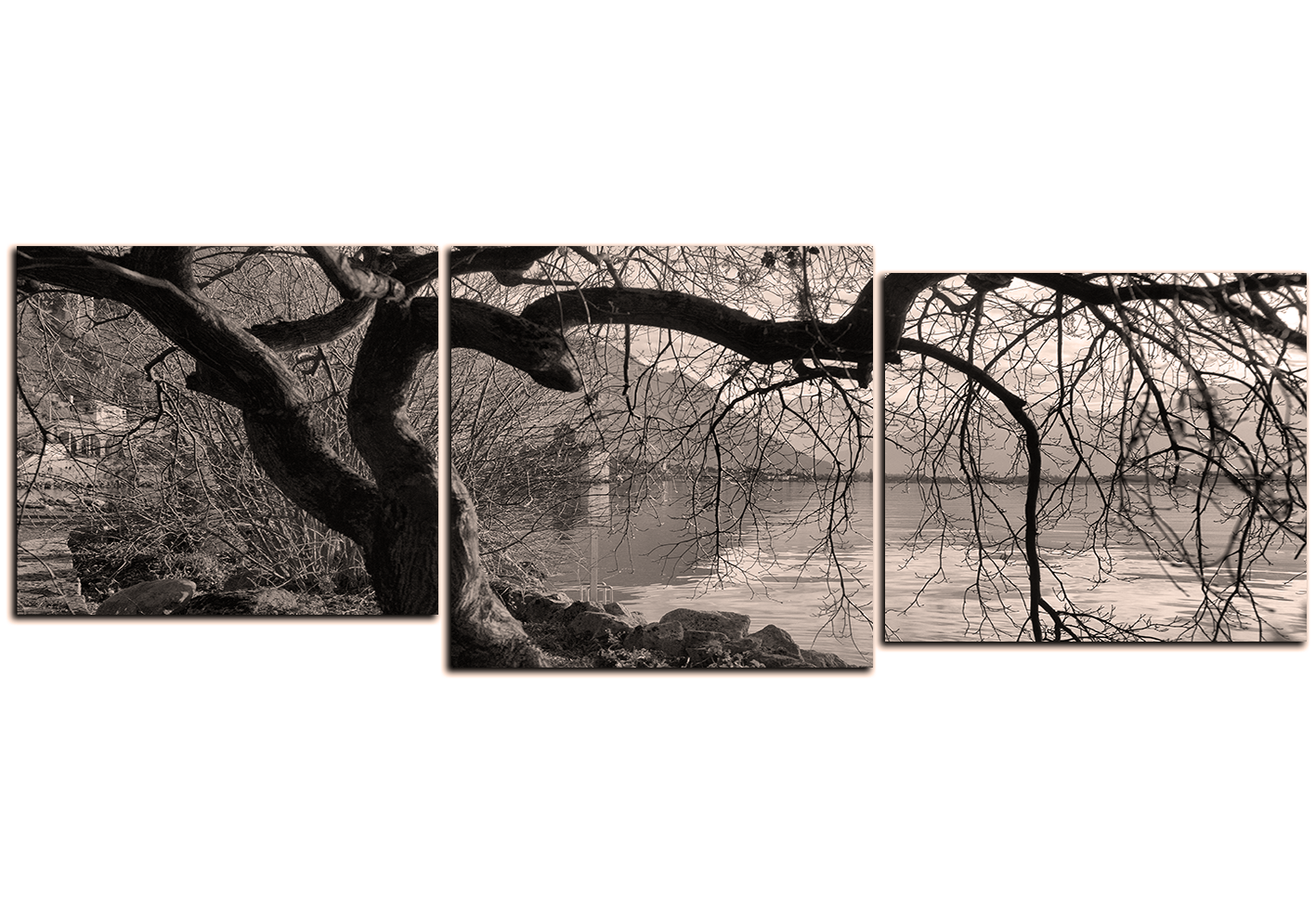 Obraz na plátně - Podzim u jezera - panoráma Obraz na plátně - Podzim u jezera - panoráma